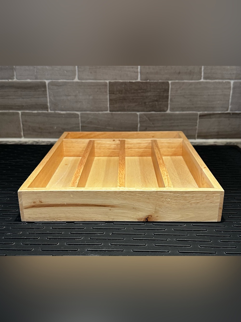 Wooden Utensil or Office Drawer Organizer Tray - Natural Wood Made in Thailand - Picture 5 of 7